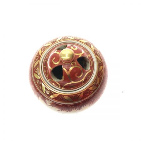   香炉 陶磁器 九谷焼 穂光 赤絵 共箱付