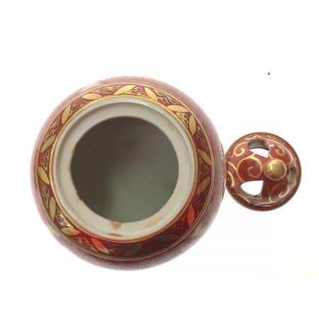   香炉 陶磁器 九谷焼 穂光 赤絵 共箱付