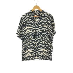 ▼▼ Star of HOLLYWOOD メンズ衣料 オープンカラーシャツ SIZE L ゼブラ ホワイト Bランク