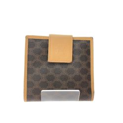 ▼▼ CELINE セリーヌ レディース 二つ折り財布 コンパクトウォレット マカダム  ブラウン Bランク