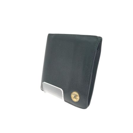  CHANEL シャネル メンズ 二つ折り財布 ココマーク ギャランティ付 ブラック