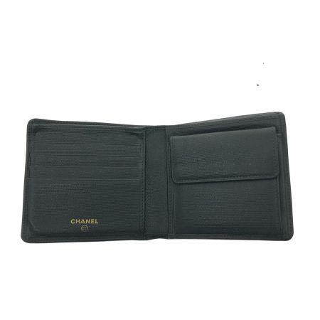  CHANEL シャネル メンズ 二つ折り財布 ココマーク ギャランティ付 ブラック