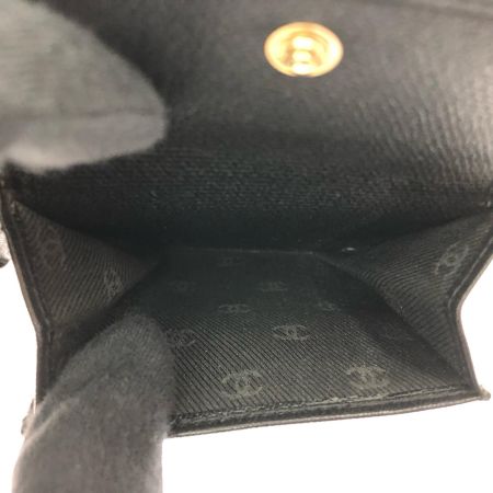  CHANEL シャネル メンズ 二つ折り財布 ココマーク ギャランティ付 ブラック