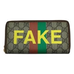 ▼▼ GUCCI グッチ  財布 長財布 GG FAKE NOT 203887 636169 Bランク