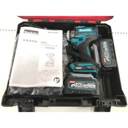 ▼▼ MAKITA マキタ インパクトレンチ コードレス式 40v 充電器・充電池2個・ケース付 TW004GRDX ブルー Bランク