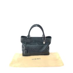 ▼▼ LOEWE ロエベ レディース トートバッグ ハンドバッグ アナグラム フスタ ブラック Bランク