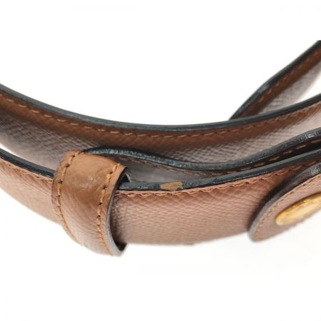  BVLGARI ブルガリ メンズ ラウンドロゴバックル ベルト レザー キャメル  80-90cm ライトブラウン