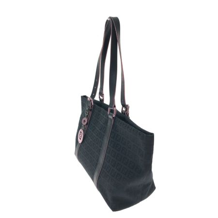  FENDI フェンディ レディース トートバッグ ズッカ柄 ズッキーノ バッグチャーム キャンバス 8BH215-HJE ブラック