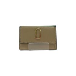 ▼▼ MARC JACOBS マークジェイコブス レディース コンパクトウォレット 三つ折り財布 スナップショット ベージュ×グリーン Bランク
