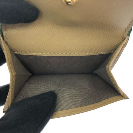  MARC JACOBS マークジェイコブス レディース コンパクトウォレット 三つ折り財布 スナップショット ベージュ×グリーン