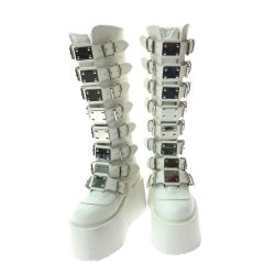 ▼▼ DEMONIA デモニア 厚底ブーツ ホワイト Bランク