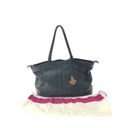 ▼▼ TORY BURCH トリーバーチ レディース トートバッグ ステッチ A4らくらく収納 ショルダートート レザー チャーム付 ブラック Bランク