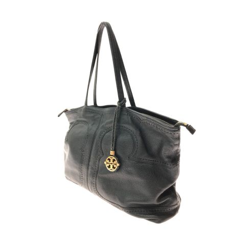  TORY BURCH トリーバーチ レディース トートバッグ ステッチ A4らくらく収納 ショルダートート レザー チャーム付 ブラック