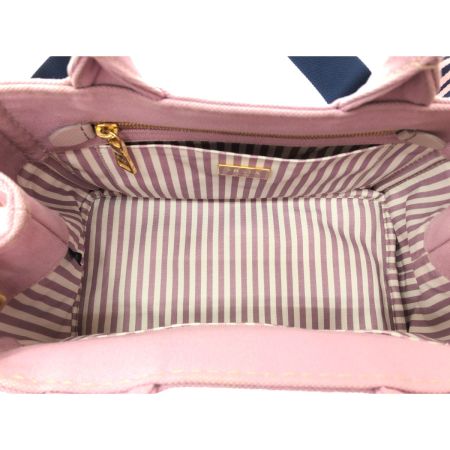  PRADA プラダ レディース トートバッグ カナパ キャンバス ストラップ付 ショルダートート 1BG439 ピンク