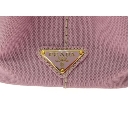  PRADA プラダ レディース トートバッグ カナパ キャンバス ストラップ付 ショルダートート 1BG439 ピンク