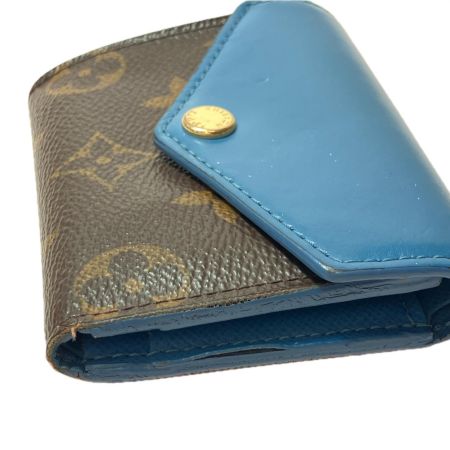  LOUIS VUITTON ルイヴィトン レディース 三つ折り財布 コンパクトウォレット モノグラム ポルトフォイユ ゾエ M63881 ブラウン×ブルー
