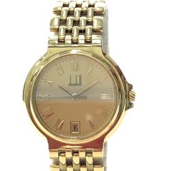 ▼▼ dunhill ダンヒル メンズ腕時計 クオーツ ケース・ベルト金無垢 K18 エリート 22QSRM Bランク