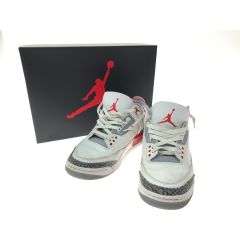  NIKE ナイキ メンズスニーカー AIR JORDAN 3 RETRO OG 26.5 ホワイト/レッド/グレー Bランク