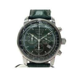 ▼▼ Zeppelin ツェッペリン メンズ腕時計 クオーツ クロノグラフ 100周年記念 日本限定カラー アラーム デイト 8680-4 Bランク