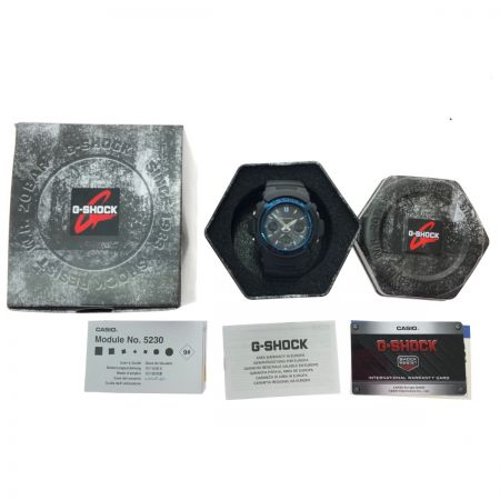 CASIO カシオ メンズ腕時計 電波ソーラー デジアナウォッチ G-SHOCK Gショック AWG-M100A ブラック×ブルー