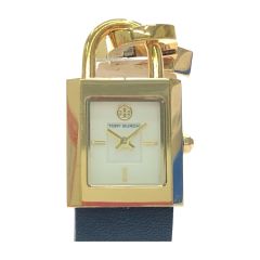 TORY BURCH トリーバーチ レディース腕時計 クオーツ カデナウォッチ ネイビー×ゴールド TBW7002 Bランク