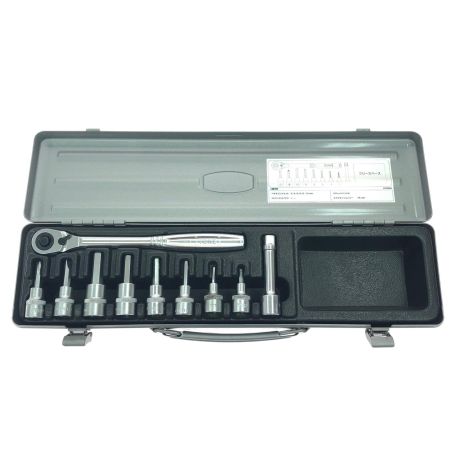 TONE トネ ハンドツール  ヘキサゴンソケットレンチセット（差込角9.5mm）10点セット H3082