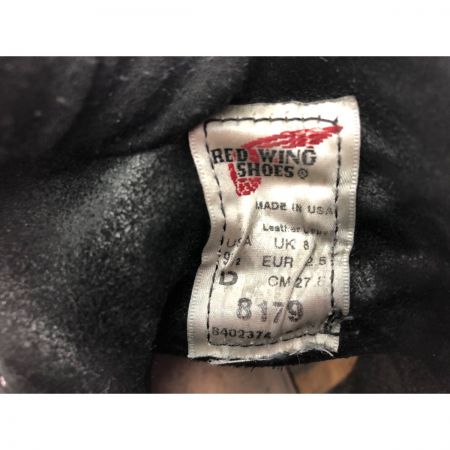  RED WING レッドウィング メンズブーツ ワークブーツ モックトゥ 27.5cm 8179 ブラック