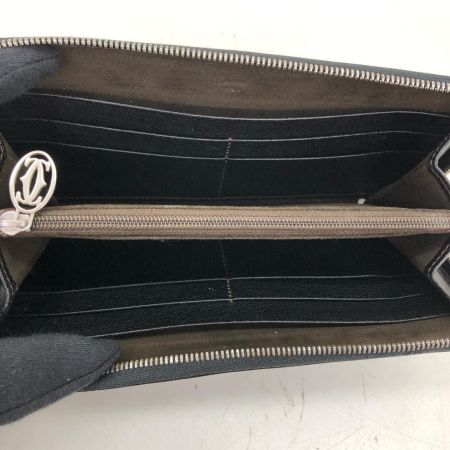  Cartier カルティエ メンズ 長財布 マストライン ラウンドファスナー ロゴかすれ ブラック