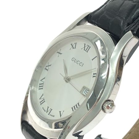  GUCCI グッチ メンズ腕時計 ボーイズ クオーツ デイト ローマ数字 ホワイト文字盤 5500M