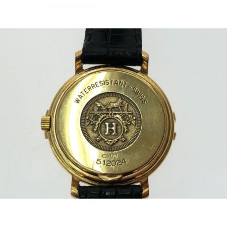  HERMES エルメス レディース腕時計 クオーツ Ruban ルバン ホワイト文字盤 K18 金無垢 総重量19.8g ベルト社外品