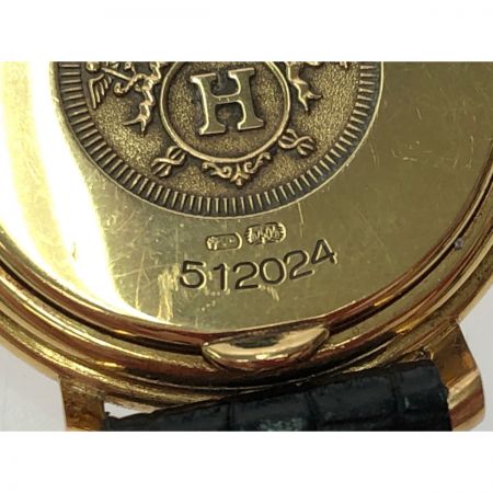  HERMES エルメス レディース腕時計 クオーツ Ruban ルバン ホワイト文字盤 K18 金無垢 総重量19.8g ベルト社外品