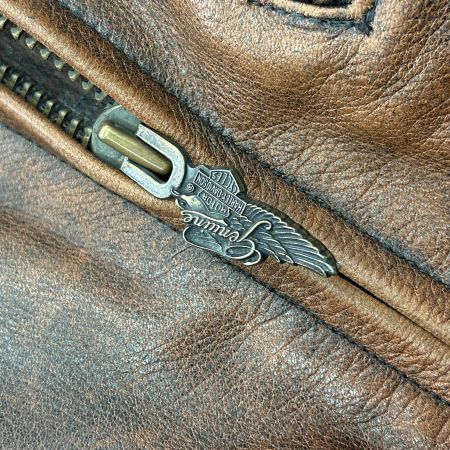  HARLEY-DAVIDSON ハーレーダビッドソン ライダースジャケット SIZE M メンズ シングル ブラウン