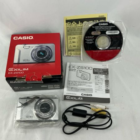 CASIO カシオ デジタルカメラ 1410万画素(有効画素)  EX-ZS100 シルバー 取説・互換充電器付