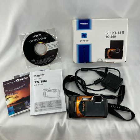 OLYMPUS オリンパス デジタルカメラ 1600万画素(有効画素) TG-860 ブラック×オレンジ 専用電池 取説・充電器付