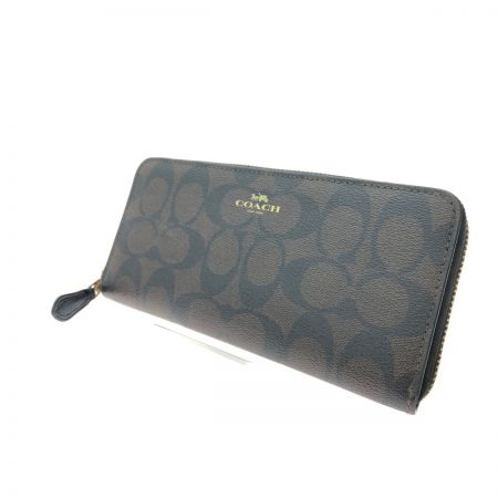  COACH コーチ レディース 長財布 ラウンドファスナー シグネチャー アウトレット F59267 ブラウン