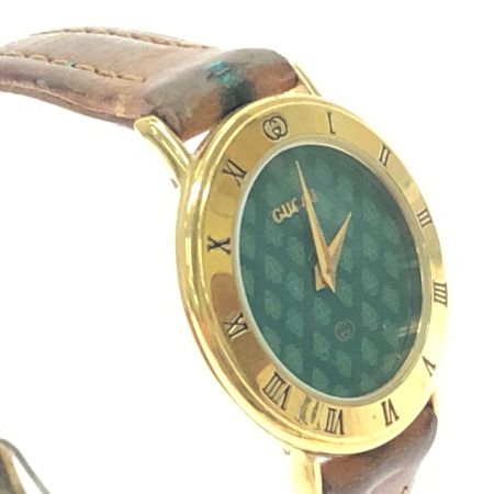  GUCCI グッチ レディース腕時計 クオーツ グリーン系文字盤 オールドグッチ Swiss made 3000L