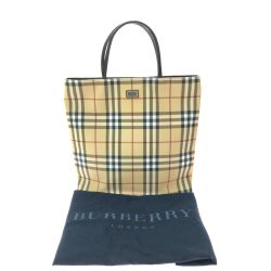 ▼▼ BURBERRY LONDON バーバリーロンドン レディース トートバッグ ノバチェック A4収納可  カーキ Bランク