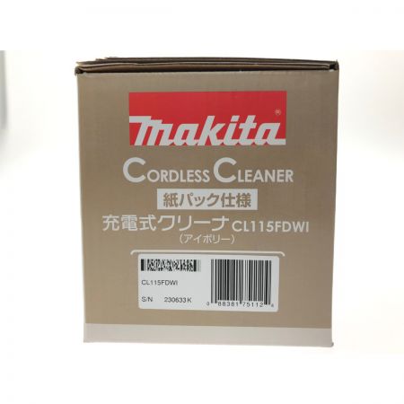  MAKITA マキタ コードレス式 充電式クリーナー 紙パック仕様 CL115FDW1 ホワイト