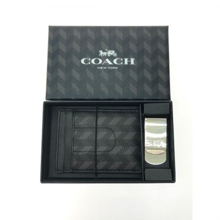  COACH コーチ メンズ カードケース マネークリップセット ヘリンボーン柄 F29274 ライトグレー