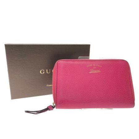  GUCCI グッチ レディース ラウンドファスナー スウィング ウォレッ 354497 ショッキングピンク