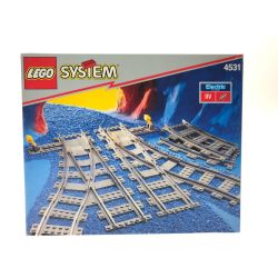 ▼▼ LEGO トレイン 9V規格 街シリーズ ポイントレール カーブ シティ タウン ブロック 線路 パーツ 部品 ジオラマ ﾄﾚｲﾝ4531 Bランク