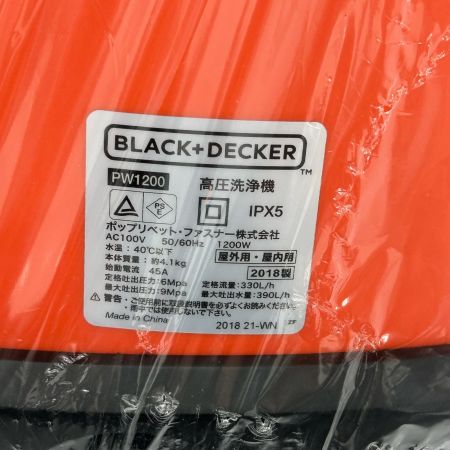  BLACK+DECKER ブラックアンドデッカー 高圧洗浄機 PW1200 ブラック×オレンジ