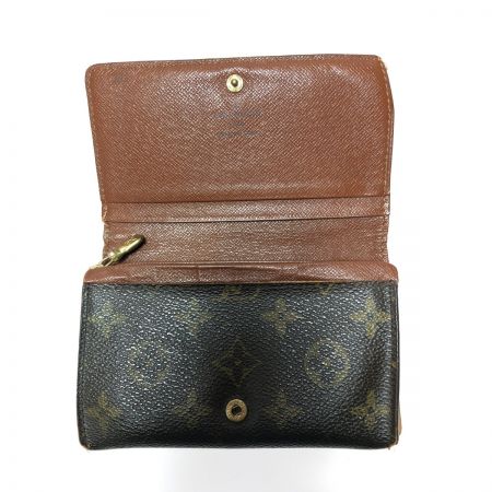  LOUIS VUITTON ルイヴィトン 二つ折り財布 L字ファスナー モノグラム ポルト モネ・ピエ トレゾール M61730 ブラウン