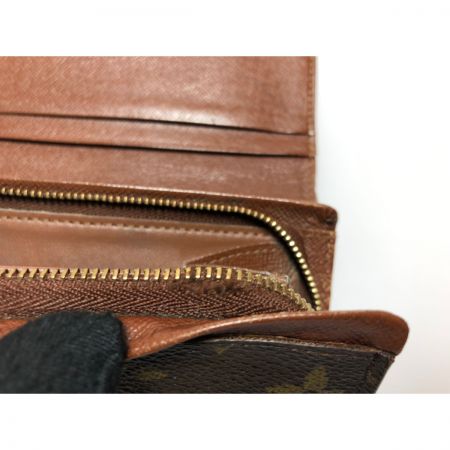  LOUIS VUITTON ルイヴィトン 二つ折り財布 L字ファスナー モノグラム ポルト モネ・ピエ トレゾール M61730 ブラウン