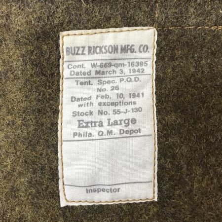  BUZZ RICKSON'S バズ リクソンズ タンカースジャケット SIZE XL オリーブ