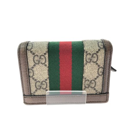  GUCCI グッチ レディース 二つ折り財布 コンパクトウォレット GGスプリーム オフィディア GG 523155・493075 ブラウン