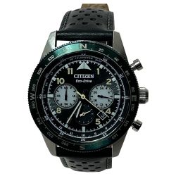 ▼▼ CITIZEN シチズン クロノグラフ ソーラー充電 レザー メンズ腕時計 CA4558-16E Bランク