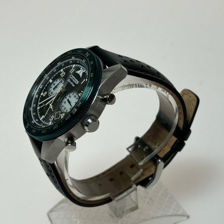  CITIZEN シチズン クロノグラフ ソーラー充電 レザー メンズ腕時計 CA4558-16E