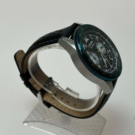  CITIZEN シチズン クロノグラフ ソーラー充電 レザー メンズ腕時計 CA4558-16E