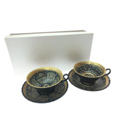 ▼▼ Eclectique kaikai エクレクティック カイカイ 洋食器 カップ&ソーサー 2Pセット パテルナの風 ネイビー/ブラック Aランク